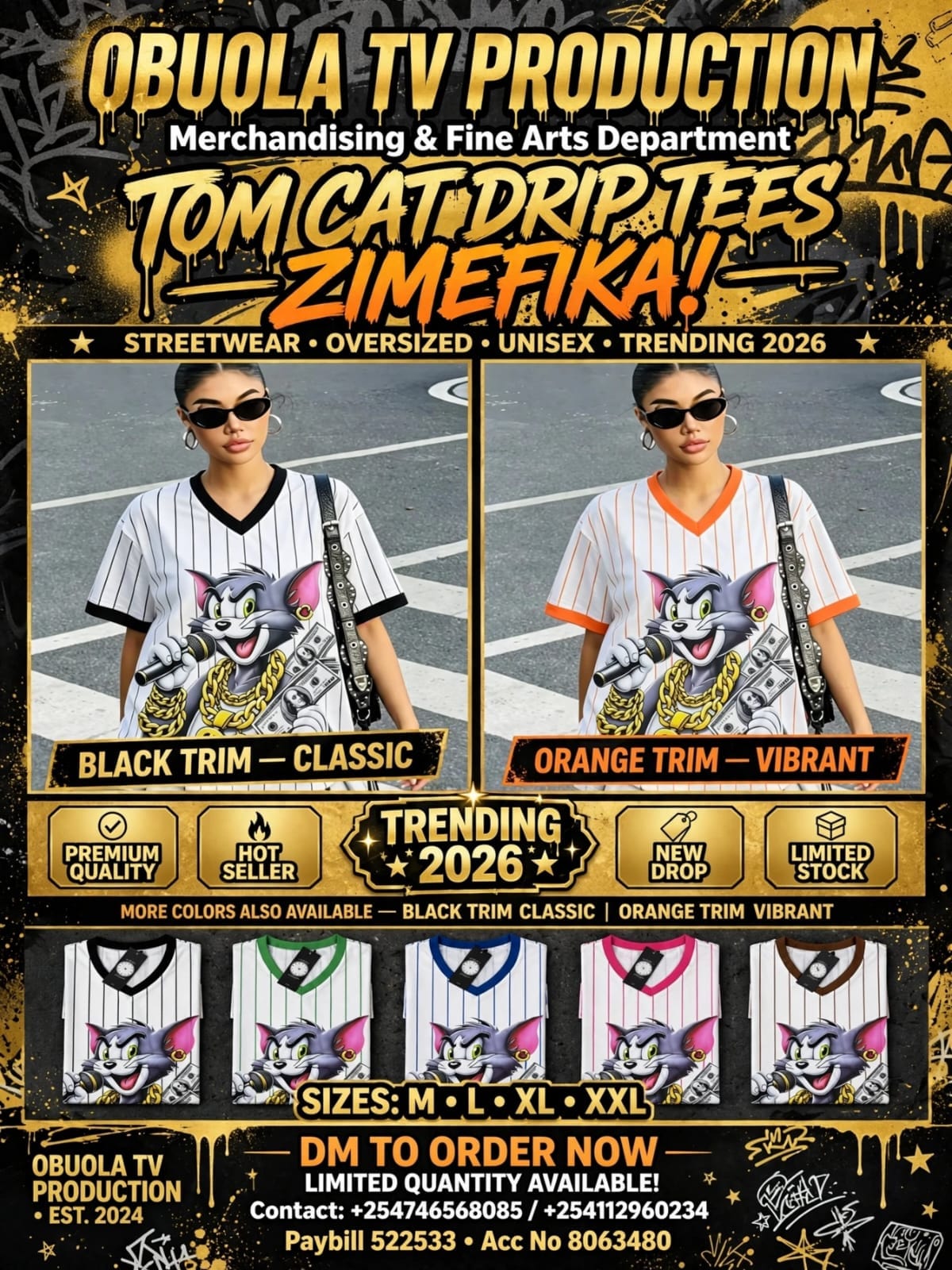Tom Cat Drip Tees Zimefika - Obuola TV streetwear drop